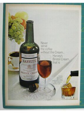 Harveys Bristol Cream Sherry Vintage Print Ad 1970s